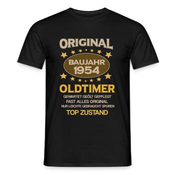 Geburtstag, Original Old Timer, Baujahr 1954 - Männer T-Shirt - Schwarz - Vorne - AI Model Male 178 light (178cm)