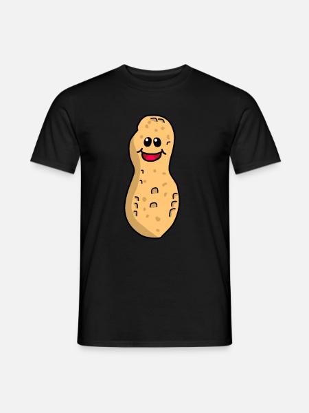 Pinda Pinda Grappig Leuk Noot Emotie Gelukkig - Heren T-shirt - zwart