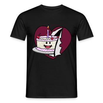 Herz Geburtstag Torte Glückwunsch Kuchen Gebäck - Männer T-Shirt - Schwarz - Vorne - AI Model Male 178 light (178cm)