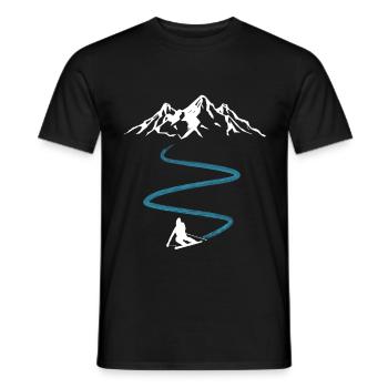 Ski Mountains Downhill Alps - Men's T-Shirt - black - Front - AI Model Male 178 light (178cm)