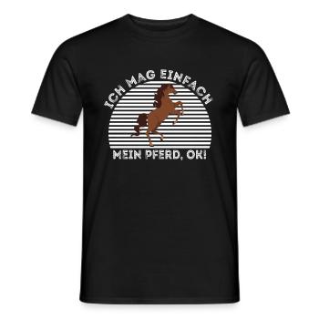 Ich mag pferde - Mein Pferd - Männer T-Shirt - Schwarz - Vorne - AI Model Male 178 light (178cm)