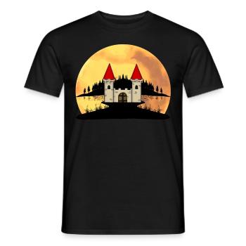 Moyen âge château forteresse nature fantaisie - T-shirt homme - noir - Devant - AI Model Male 178 light (178cm)