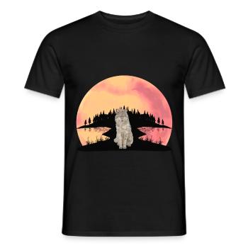 Wolf Wolves Wildlife Wilderness Fantasy Forest Animals - Men's T-Shirt - black - Front - AI Model Male 178 light (178cm)