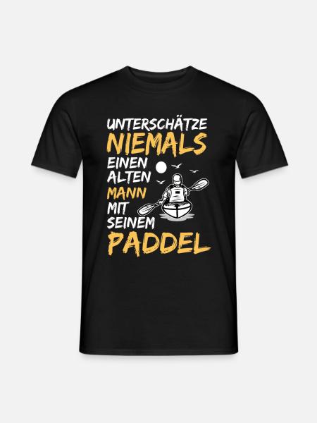 Unterschätze niemals einen alten Mann - Männer T-Shirt - Schwarz