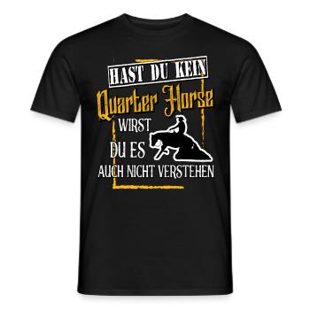 Quarter Horse Westernreiten QH Pferde Reining - Männer T-Shirt - Schwarz - Vorne - AI Model Male 178 light (178cm)