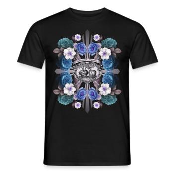 Sacred Heart of Jesus, Jesus Christ, Rose Decor - Men's T-Shirt - black - Front - AI Model Male 178 light (178cm)