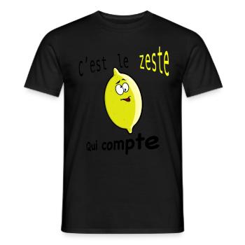 C’est le Zeste qui compte - T-shirt homme - noir - Devant - AI Model Male 178 light (178cm)