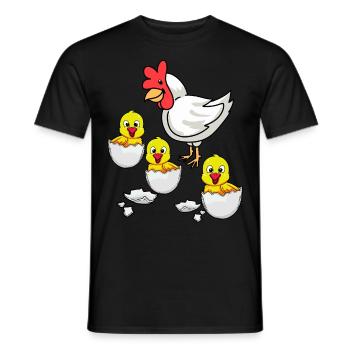 Eierschale Küken Huhn Hühner Ostern Henne Ei - Männer T-Shirt - Schwarz - Vorne - AI Model Male 178 light (178cm)