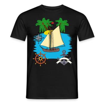 Expédition Aventure Agence de Voyage Tour Touristique - T-shirt homme - noir - Devant - AI Model Male 178 light (178cm)