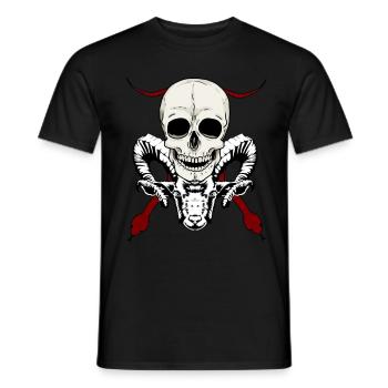 Devil Satan Satan Satanic Demon Devilish Skull - Men's T-Shirt - black - Front - AI Model Male 178 light (178cm)