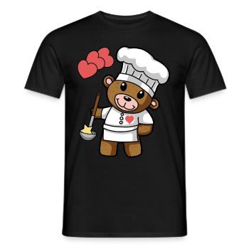 Teddybär Kochkunst kochen Koch Küche Gourmet - Männer T-Shirt - Schwarz - Vorne - AI Model Male 178 light (178cm)