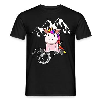 Licorne Montagne Sports Escalade Sommets Montagnes en plein air - T-shirt homme - noir - Devant - AI Model Male 178 light (178cm)