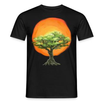Olivenbaum Bäume Natur Sonnenschein Sonne - Männer T-Shirt - Schwarz - Vorne - AI Model Male 178 light (178cm)