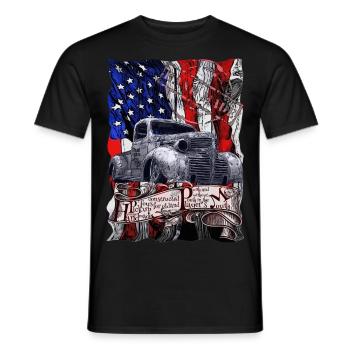 Vintage Pickup Players Young and old American - T-shirt homme - noir - Devant - AI Model Male 178 light (178cm)