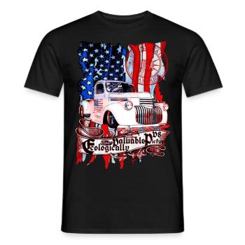 Legendärer V8 Vintage Pickup Truck Amerikanisch - Männer T-Shirt - Schwarz - Vorne - AI Model Male 178 light (178cm)