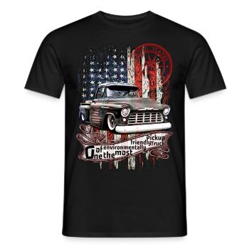 Un camion V8 le plus convivial de l’environnement américain - T-shirt homme - noir - Devant - AI Model Male 178 light (178cm)