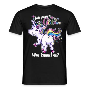 Ich pupse Glitzer, was kannst du? - Einhorn lustig - Männer T-Shirt - Schwarz - Vorne - AI Model Male 178 light (178cm)