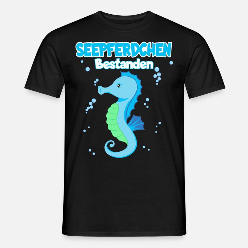 Seepferdchen Bestanden Schwimmabzeichen - Männer T-Shirt - Schwarz