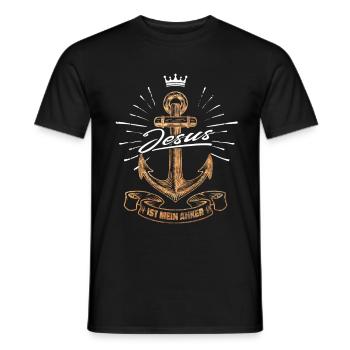 Jesus Christus ist mein Anker - christliches Motiv - Männer T-Shirt - Schwarz - Vorne - AI Model Male 178 light (178cm)