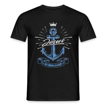 Jesus Christus ist mein Anker - christliches Motiv - Männer T-Shirt - Schwarz - Vorne - AI Model Male 178 light (178cm)
