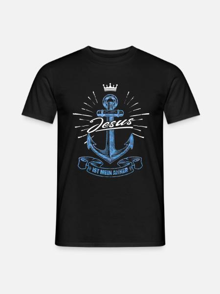 Jesus Christus ist mein Anker - christliches Motiv - Männer T-Shirt - Schwarz