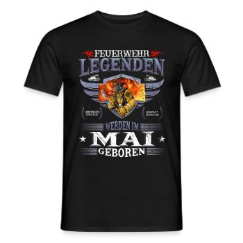 Feuerwehrmann Geburtstag Mai Feuerwehr Legende - Männer T-Shirt - Schwarz - Vorne - AI Model Male 178 light (178cm)