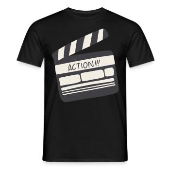 Film Klappe Set Symbol - Männer T-Shirt - Schwarz - Vorne - AI Model Male 178 light (178cm)