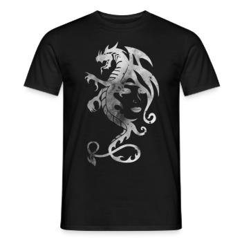 dragon tribal face - T-shirt homme - noir - Devant - AI Model Male 178 light (178cm)