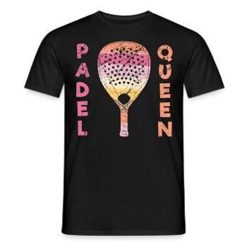 Padel Paddle Tennis Sport Queen Heart I Cadeau - T-shirt homme - noir - Devant - AI Model Male 178 light (178cm)