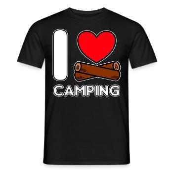 I love Camping Campers Sprüche Ich liebe Camping - Männer T-Shirt - Schwarz - Vorne - AI Model Male 178 light (178cm)