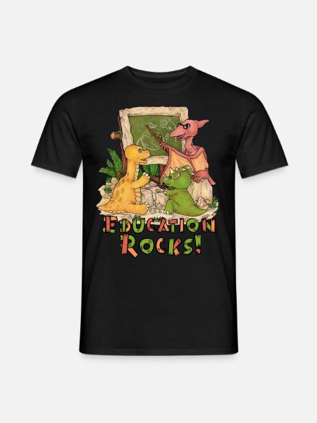 Education Rocks Niedlicher Dino Schule Einschulung - Männer T-Shirt - Schwarz