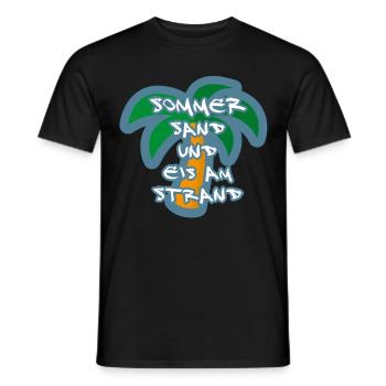 Sommer Sand Strand Palme - Männer T-Shirt - Schwarz - Vorne - AI Model Male 178 light (178cm)