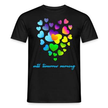 Herzen bunte Herzen Herzen Haufen - Männer T-Shirt - Schwarz - Vorne - AI Model Male 178 light (178cm)