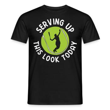 Tennisplatz Spruch Für Tennis - Männer T-Shirt - Schwarz - Vorne - AI Model Male 178 light (178cm)