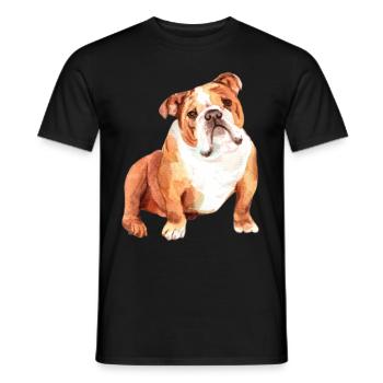 Bulldog and Bulldog face - Men's T-Shirt - black - Front - AI Model Male 178 light (178cm)
