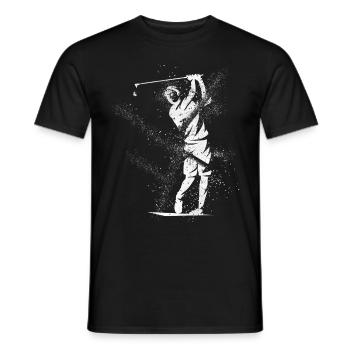 Golf, Golf, Golfer, Sport, Hobby, Splash, Grunge - Men's T-Shirt - black - Front - AI Model Male 178 light (178cm)