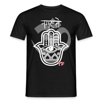 namaste - Men's T-Shirt - black - Front - AI Model Male 178 light (178cm)