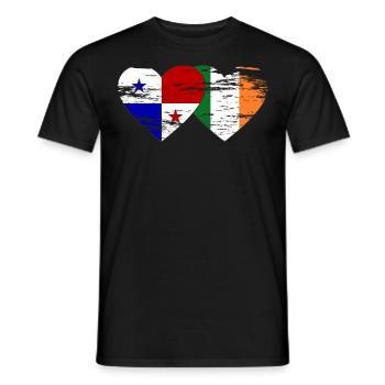 Drapeau de l’Irlande du Panama utilisé - T-shirt homme - noir - Devant - AI Model Male 178 light (178cm)