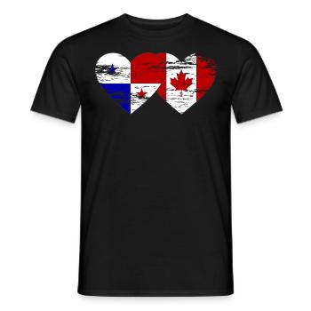 Drapeau du Panama Canada utilisé - T-shirt homme - noir - Devant - AI Model Male 178 light (178cm)