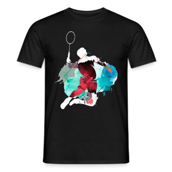 Badminton Badminton Sport Player Vintage coloré - T-shirt homme - noir - Devant - AI Model Male 178 light (178cm)