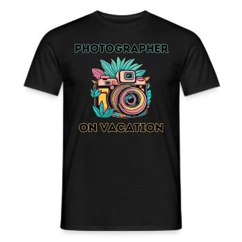 Photographe en vacances - T-shirt homme - noir - Devant - AI Model Male 178 light (178cm)