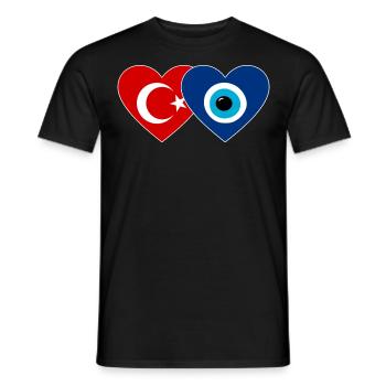 Turkey Nazarpearl Heart - Men's T-Shirt - black - Front - AI Model Male 178 light (178cm)