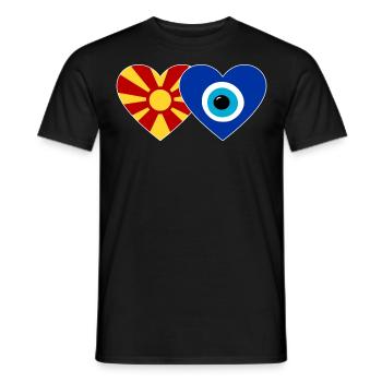 Mazedonien Nazarperle Flagge - Männer T-Shirt - Schwarz - Vorne - AI Model Male 178 light (178cm)