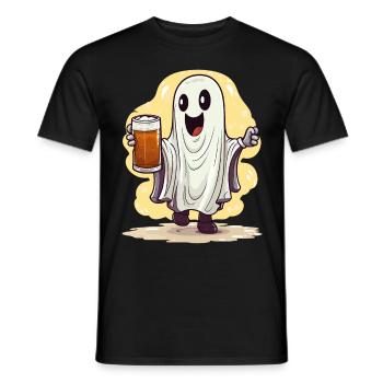 Halloween Ghost Ghost Beer Alcohol Funny - Men's T-Shirt - black - Front - AI Model Male 178 light (178cm)