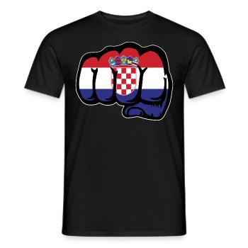 Kroatien Flagge Hand Faust - Männer T-Shirt - Schwarz - Vorne - AI Model Male 178 light (178cm)