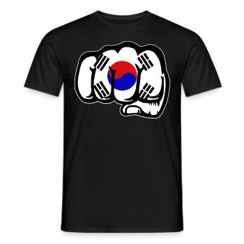 Drapeau de la Corée du Sud main poing - T-shirt homme - noir - Devant - AI Model Male 178 light (178cm)