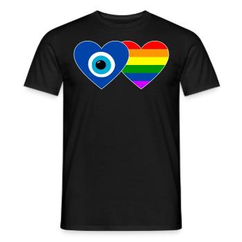 Nazar perle arc-en-ciel drapeau - T-shirt homme - noir - Devant - AI Model Male 178 light (178cm)