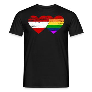 Österreich Regenbogen Flagge used - Männer T-Shirt - Schwarz - Vorne - AI Model Male 178 light (178cm)