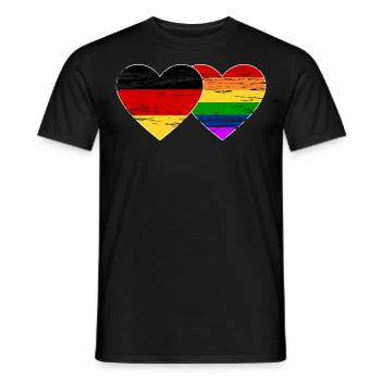 Deutschland Regenbogen Flagge used - Männer T-Shirt - Schwarz - Vorne - AI Model Male 178 light (178cm)