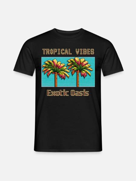 TROPICAL VIBES Exotic Haven - Men's T-Shirt - black